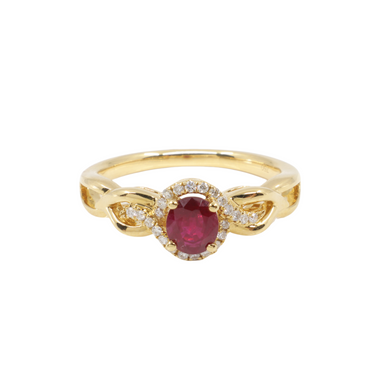 18K yellow Gold Ruby and Diamond Ring -20752798