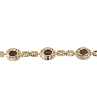 9k Yellow Gold Garnet Set Bracelet -207210186