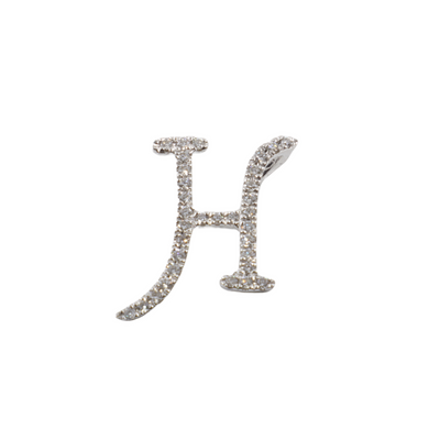 18K White Gold Diamond 'H' Initial Pendant | Gold & Diamond Initial Pendants Melbourne | H&H Jewellery 
