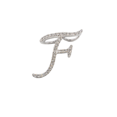 18K White Gold Diamond 'F' Initial Pendant | Gold & Diamond Initial Pendants Melbourne | H&H Jewellery 
