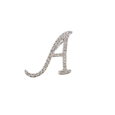 18K White Gold Diamond 'A' Initial Pendant  | Gold & Diamond Initial Pendants Melbourne | Gold & Diamond Initial Pendants Australia | H&H Jewellery 