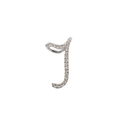 18K White Gold Diamond 'J' Initial Pendant  | Gold & Diamond Initial Pendants Melbourne | H&H Jewellery 
