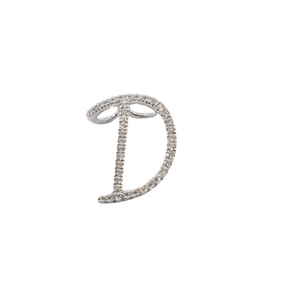 18K White Gold Diamond 'D' Initial Pendant | Gold & Diamond Initial Pendants Melbourne | H&H Jewellery 