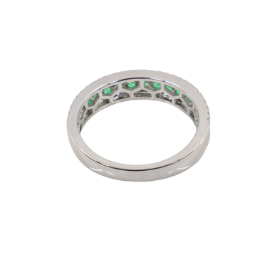 18K White Gold Emerald and Diamond Ring | Emerald Engagement Rings Melbourne | Emerald Engagement Rings Australia | H&H Jewellery