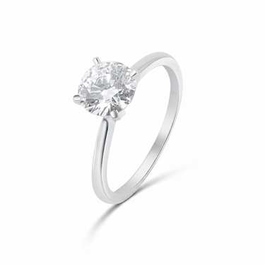 18K Gold Round 1.00ct Lab-Grown Diamond Engagement Ring