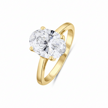 9K Gold Oval Cut 2.00ct Lab-Grown Diamond Engagement Ring