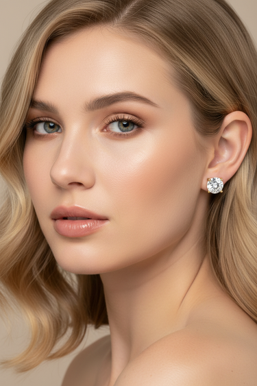 9K Gold Tdw 1.00ct Lab Grown Diamond Stud Earring