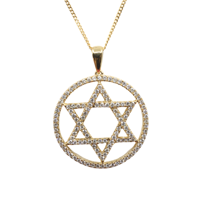 18K Yellow Gold Tdw. 0.88ct Diamond Star of David Pendant |  Gold Diamond Necklace | Gold Cross Necklace Australia | Rose Gold Necklace | Gold Cross Necklace Melbourne | Gold Diamond Pendant Necklace | Gold Necklace For Women | H&H Jewellery 