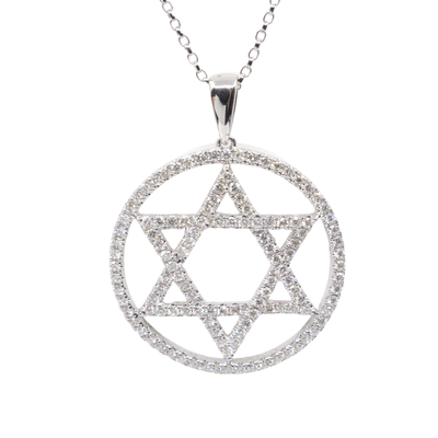 18K Yellow Gold Tdw. 0.88ct Diamond Star of David Pendant |  Gold Diamond Necklace | Gold Cross Necklace Australia | Rose Gold Necklace | Gold Cross Necklace Melbourne | Gold Diamond Pendant Necklace | Gold Necklace For Women | H&H Jewellery 