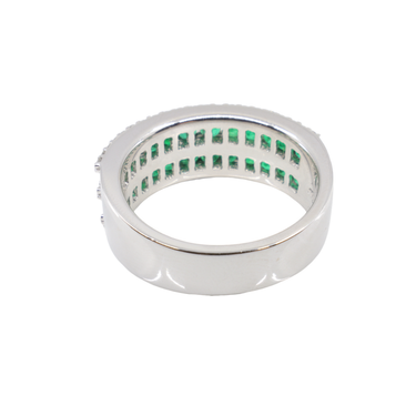 18K White Gold Emerald and Diamond Ring | Emerald Engagement Rings Melbourne | Emerald Engagement Rings Australia | H&H Jewellery