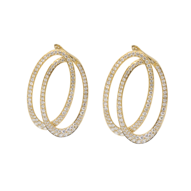 18K Yellow Gold Diamond Drop Earring - 20759926