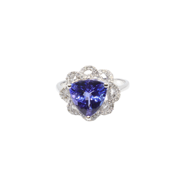 18K White Gold Tanzanite and Diamond Ring | Diamond Engagement Rings Melbourne | Wedding Rings Melbourne | H&H Jewellery