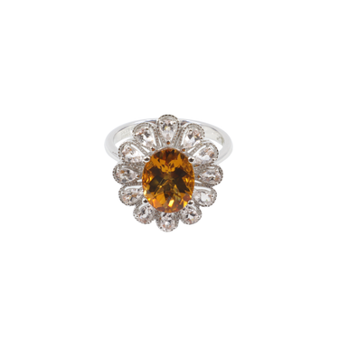 18K White Gold Citrine and Morganite Ring. -20764807