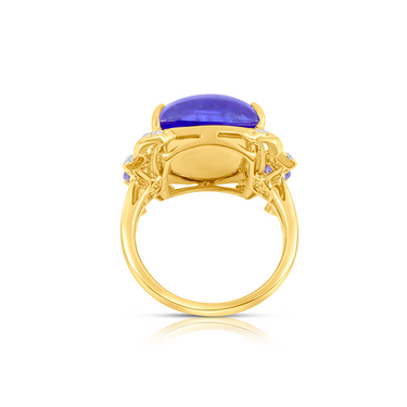 9K Yellow Gold Tanzanite and Diamond Ring - 20764753