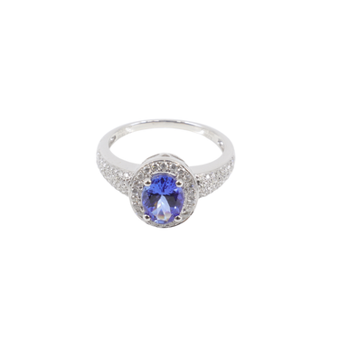 14K White Gold Tanzanite and Diamond Ring | Diamond Engagement Rings Melbourne | Wedding Rings Melbourne | H&H Jewellery