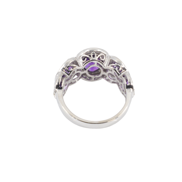 14K White Gold Amethyst and Diamond Ring | Diamond Engagement Rings Melbourne | Wedding Rings Melbourne | H&H Jewellery
