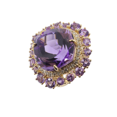 Buy Amethyst Engagement Ring Melbourne  | Diamond Engagement Rings Melbourne | Wedding Rings Melbourne | H&H Jewellery