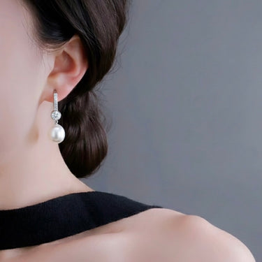 18K White Gold South Sea Pearl Drop Earring - 20765354
