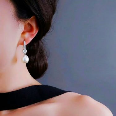 18K White Gold South Sea Pearl Drop Earring - 20765354