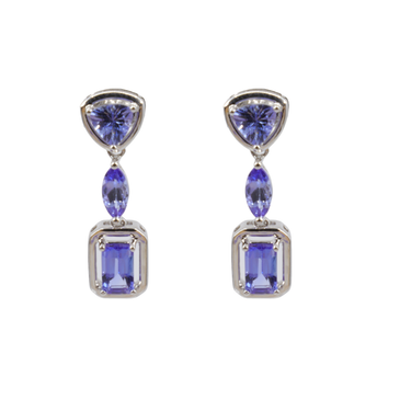 9k White Gold 6 Tanzanite Eatring Drop - 20764913