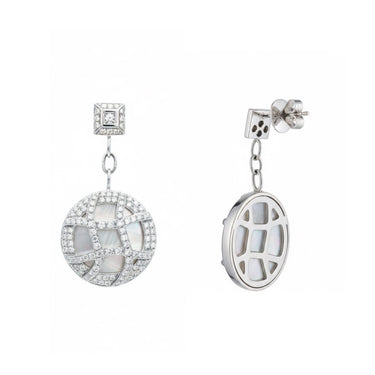 18K White Gold Mother of Pearl Drop Earring - 20342111