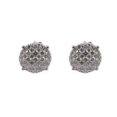 18K White Gold Diamond Stud Earring - 20765927