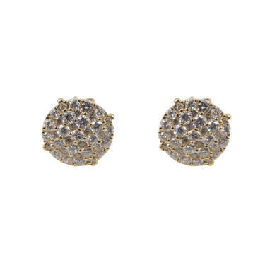 18K Yellow Gold Diamond Stud Earring - 20765910
