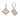 18K Rose and White Gold Diamonds Drop Earring - 20765972