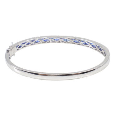 18K White Gold Sapphire and Diamond Bangle - 20767457