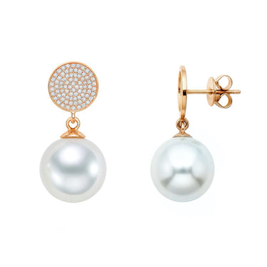 18K Rose Gold South Sea Pearl Drop Earring - 20756017