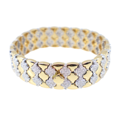 18K Yellow and White Gold Diamond bracelet  - 20767853