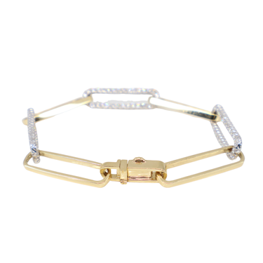 18K Yellow and White Gold Diamond Bracelet  - 20767822