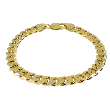9K Yellow Gold Solid Handmade Cuban Bracelet - 20769338