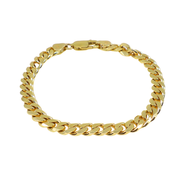 9K Yellow Gold Solid Handmade Cuban Bracelet - 20769321