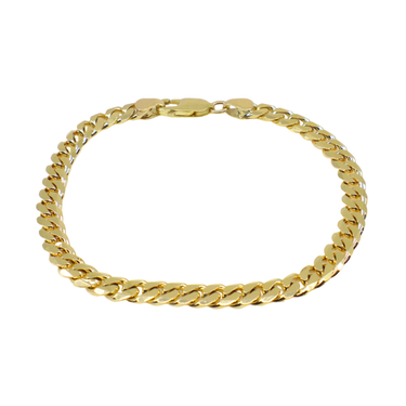 9K Yellow Gold Solid Handmade Cuban Bracelet - 20769314