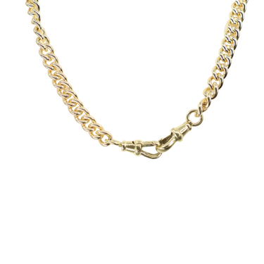 9K Yellow Gold 42.08 Gram Handmade Fob T-Bar Necklace - 20770938