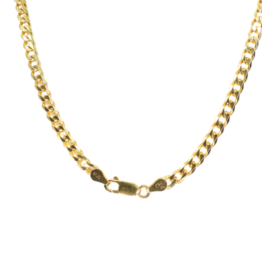 9K Yellow Gold Cuban Solid Necklace - 20769529