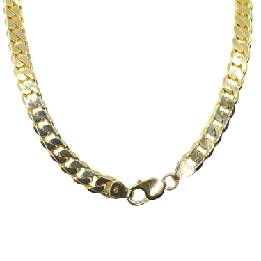 9K Yellow Gold Cuban Solid Necklace - 20769383