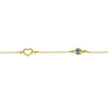 9K Yellow Gold Eye Bracelet - 20766030