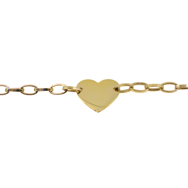 9K Yellow Gold Heart Bracelet - 20767532