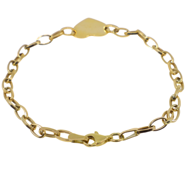 9K Yellow Gold Heart Bracelet - 20767532