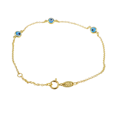 9K Yellow Gold Eye Bracelet - 20766016