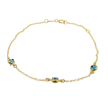 9K Yellow Gold Eye Bracelet - 20766016