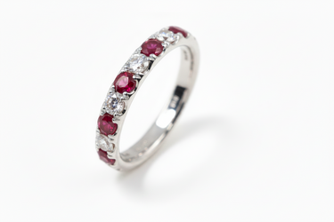 18K Yellow Gold Ruby and Diamond Ring