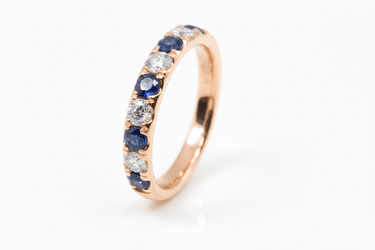 18K White Gold 0.54ct Sapphire and Diamond Ring