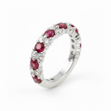 18K Yellow Gold Ruby and Diamond Ring