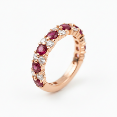 18K Yellow Gold Ruby and Diamond Ring