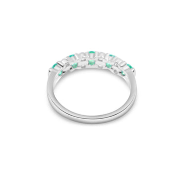 18K White Gold Emerald & Diamond Ring - 20774066