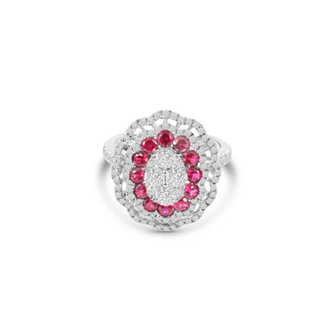 18K White Gold Ruby and Diamond Ring - 20778958