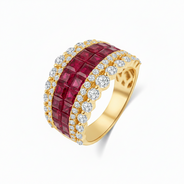 18K Gold Ruby and Diamond Ring